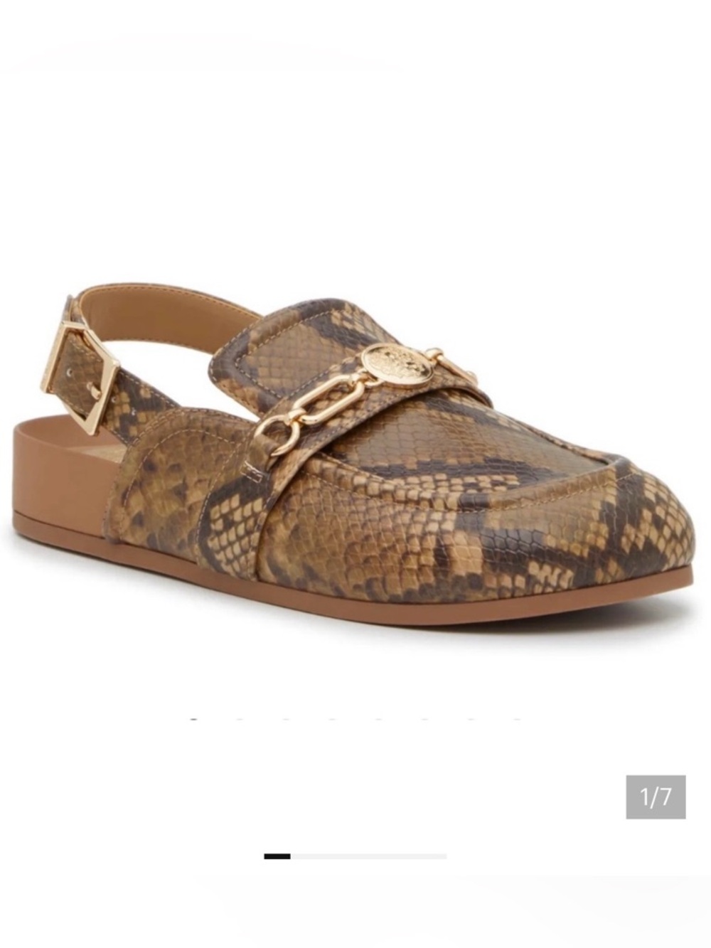 Vince Camuto Women's Jernio Green Clog Snake Print Leather Size 8